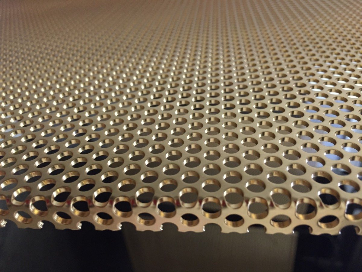 Gold plated perforated aluminium