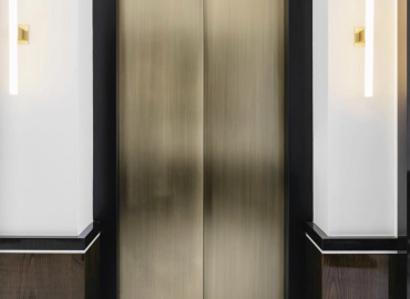 Alhena Antique Brass to lift doors for  Blainey North Architecture 