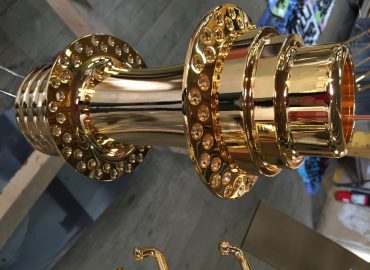 Gold plated motorcycle wheel hub