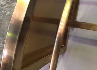 Brushed Brass (before patina process) for stainless welded frame