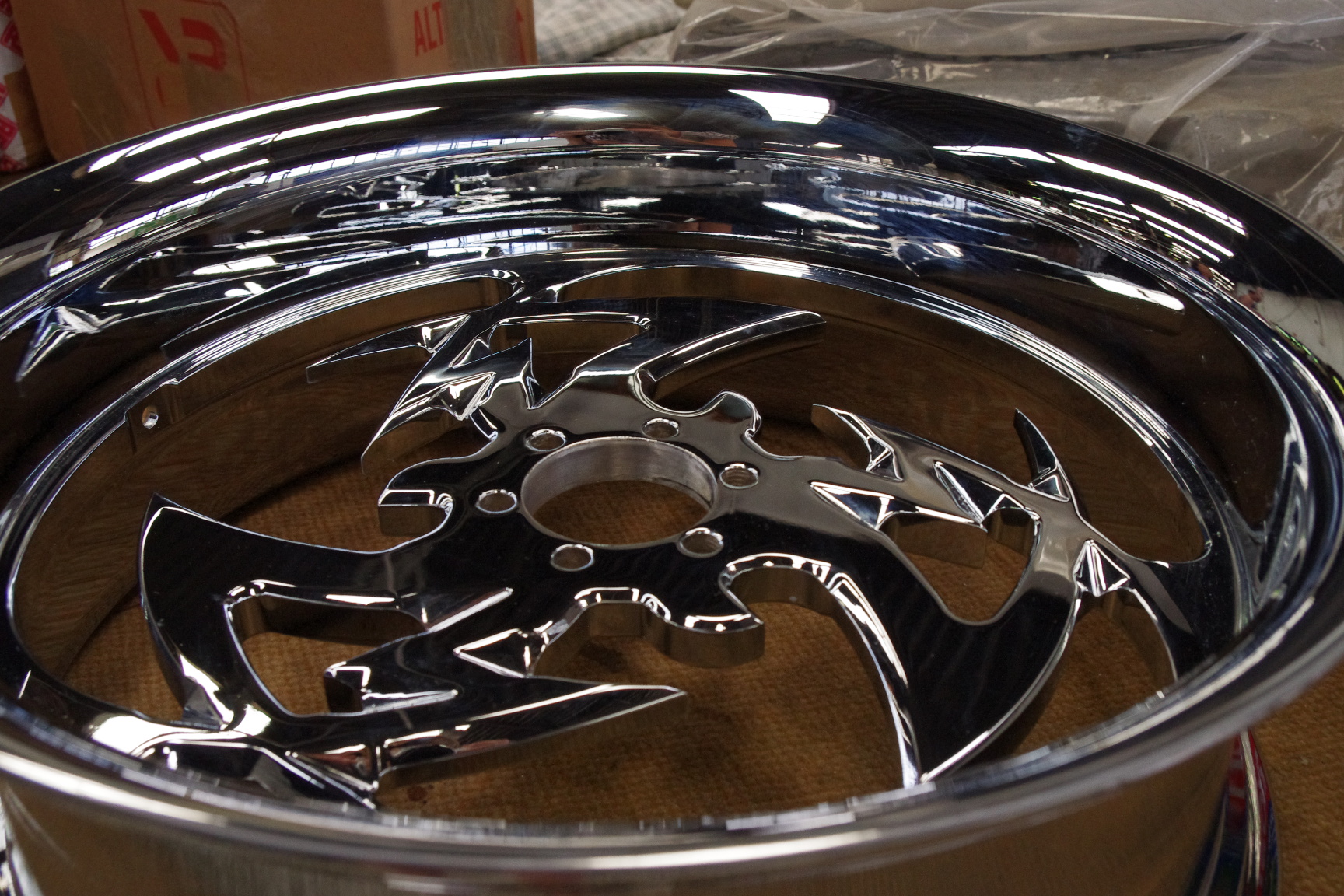 Mirror polished and chrome plated custom wheel
