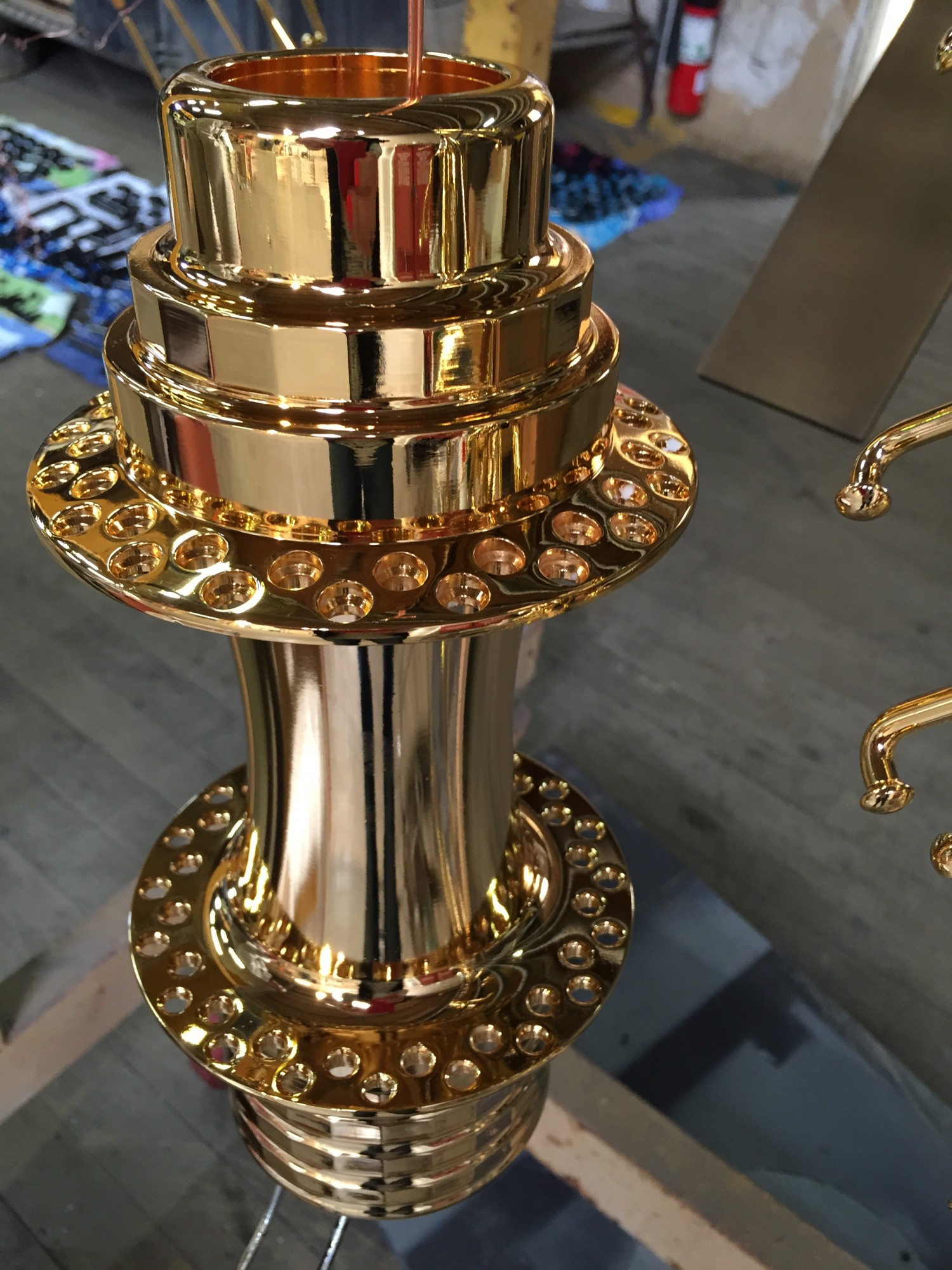 Mirror polished & Gold plated wheel hub