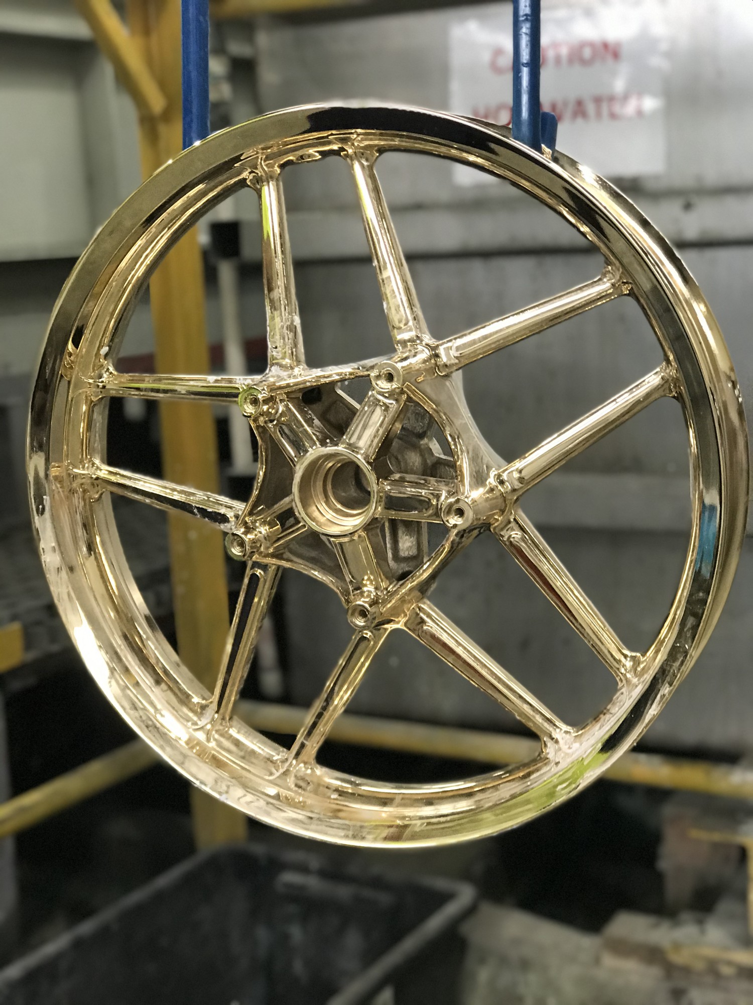 Gold-plated  front wheel