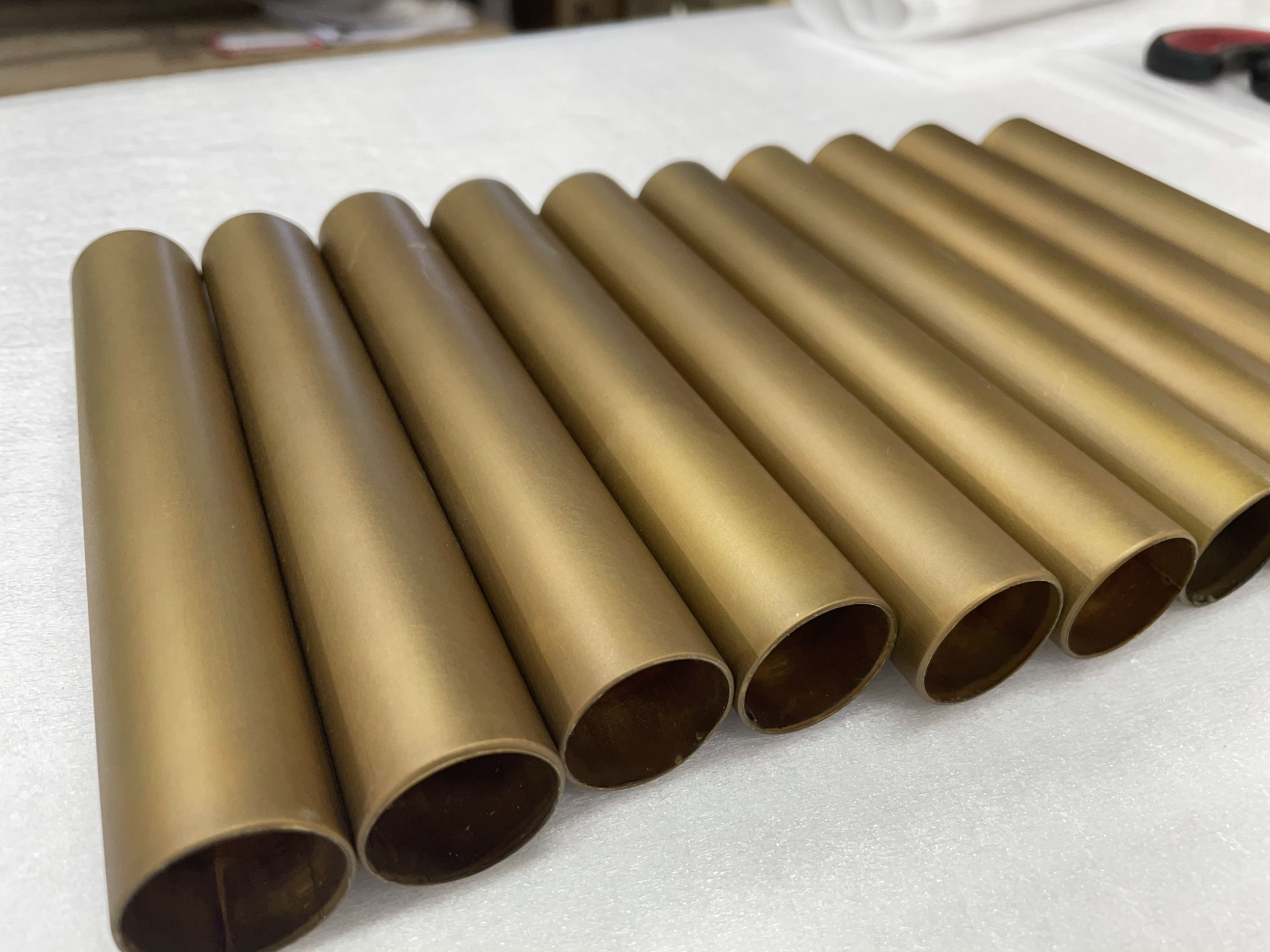 Alum tubes in Arcturus Meidum Brown Bronze + Clear Satin 