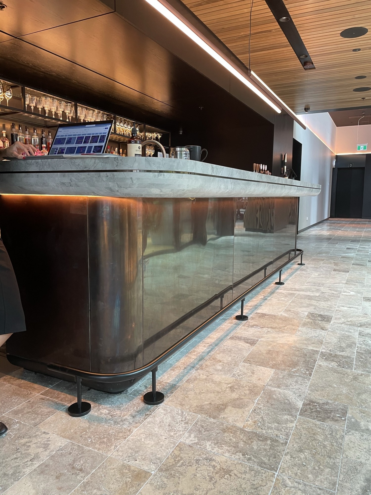 Dark Aged Copper to concerige, bar & reception at The LIttle National Hotel by BATES SMART 